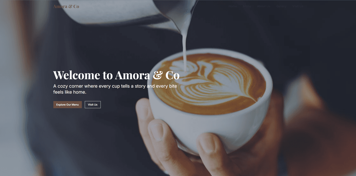 Amora & Co Cafe Website
